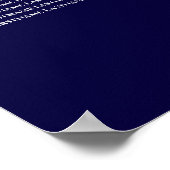 Lacy Navy Blue & Silver Alfabetical Seating Chart Poster (Hoek)