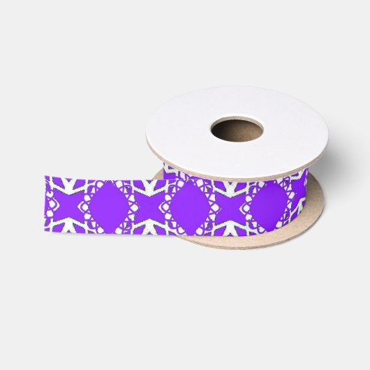 Lacy paarse diamantpatroon satijnen lint (Spoel)