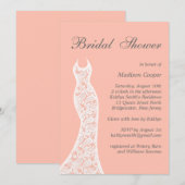 Lacy Peach Bridal Shower-uitnodiging Kaart (Voorkant / Achterkant)