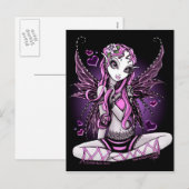 Lacy Pink Fairy Valentijnsdag Briefkaart (Voorkant / Achterkant)