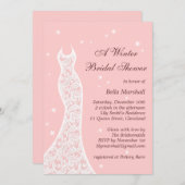 Lacy Pink Winter Bridal Shower Kaart (Voorkant / Achterkant)