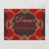 Lacy Red Batik Dinner Party Invitation Briefkaart (Voorkant)