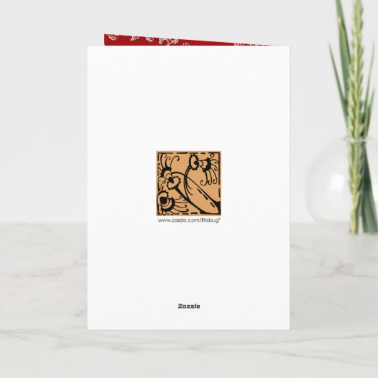 Lacy Red Valentijn Feestdagen Kaart (Achterkant)