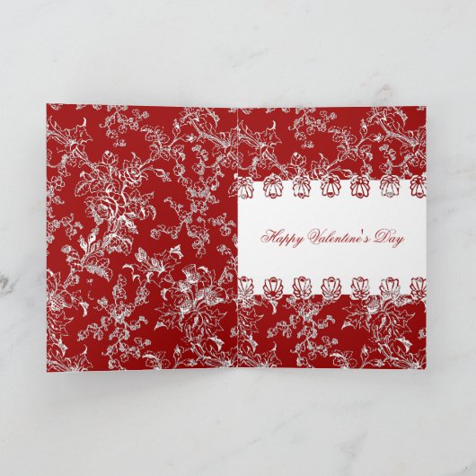 Lacy Red Valentijn Feestdagen Kaart (Binnen)