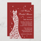 Lacy Red Winter Bridal Shower Kaart (Voorkant / Achterkant)