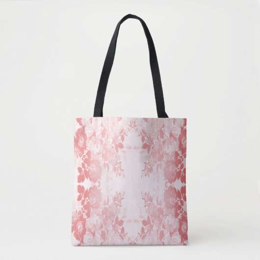 Lacy roze bloemen tote bag (Voorkant)