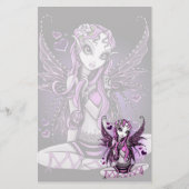 "Lacy" Roze lintlint-Valentijn — Kunstwerk Briefpapier (Voorkant)