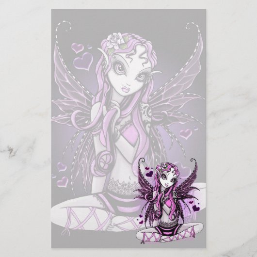 "Lacy" Roze lintlint-Valentijn — Kunstwerk Briefpapier (Voorkant)