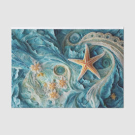 Lacy SeaStars, Ocean Waves & Starfish Tissuepapier