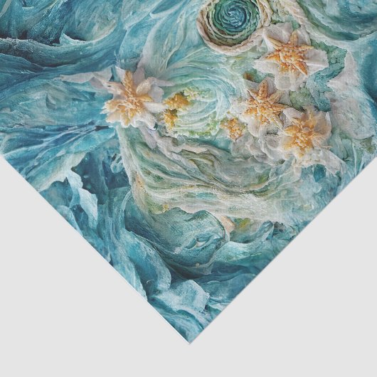 Lacy SeaStars, Ocean Waves & Starfish Tissuepapier (Detail)