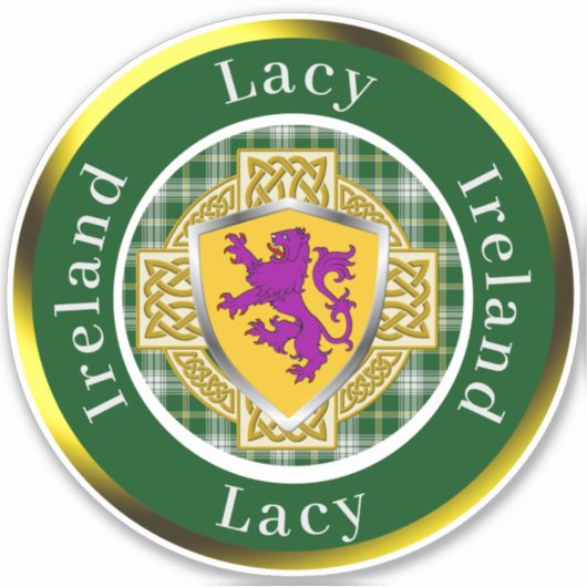 Lacy Shield & Celtic Cross gepersonaliseerd Sticker (Voorkant)