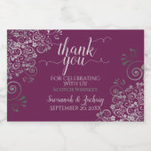 Lacy Silver Cassis Paars Weddenschap Hartelijk dan Likeurfles Etiket (Enkel label)