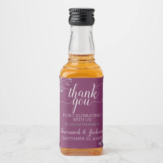 Lacy Silver Cassis Paars Weddenschap Hartelijk dan Likeurfles Etiket (Voorkant)