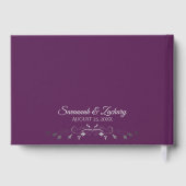 Lacy Silver Filigree Elegant Plum Purple Wedding Gastenboek (Achterkant)