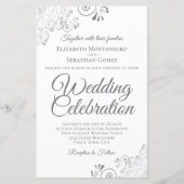 Lacy Silver & White BUDGET Weddenschap Nodig groot (Voorkant)