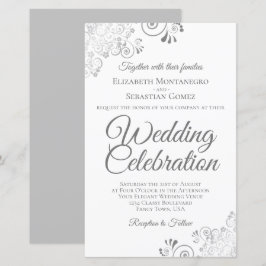 Lacy Silver & White BUDGET Weddenschap Nodig groot