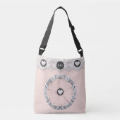  Lacy Soft Pink Floral Canvas tas (Voorkant)