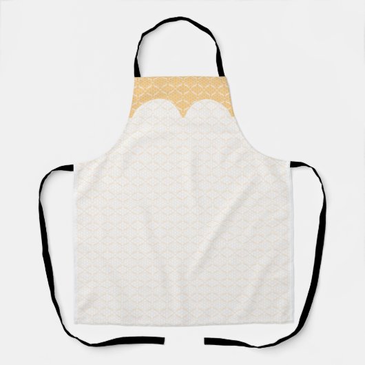 Lacy, straffeloos, wit, bruin Schort (Voorkant)