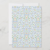 Lacy Teacup Baby shower Blue Tea Party Uitnodiging (Achterkant)