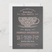 Lacy Teacup Vrijgezellenfeest Tea Party Invitation Kaart (Voorkant)