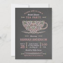 Lacy Teacup Vrijgezellenfeest Tea Party Invitation Kaart
