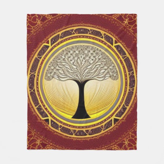 Lacy Tree of Life Fleece Deken (Voorkant)