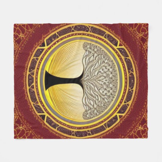 Lacy Tree of Life Fleece Deken (Voorkant (Horizontaal))