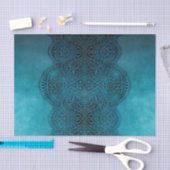 Lacy Turquoise Grunge Decoupage Tissuepapier (Craft)