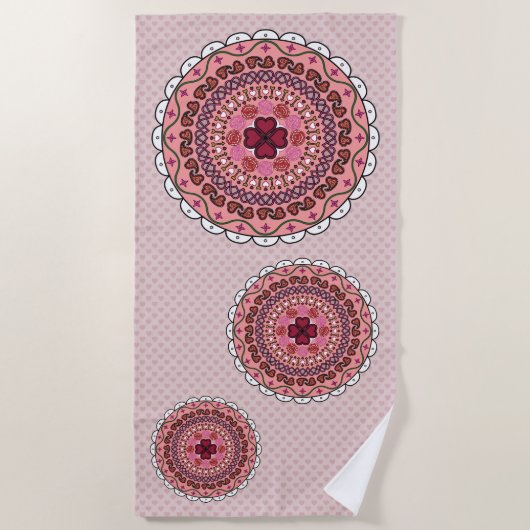 Lacy Valentijnsdag Beach Towel Strandlaken (Voorkant)