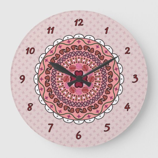 Lacy Valentijnsdag Clock Grote Klok (Voorkant)