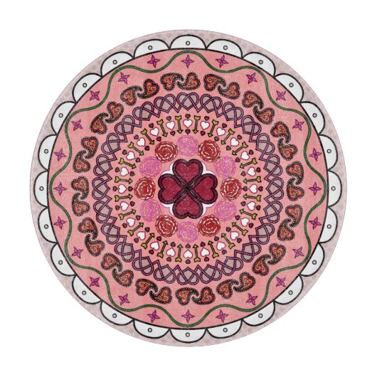 Lacy Valentijnsdag Glass Cutting Board Snijplank (Voorkant)
