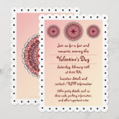 Lacy Valentijnsdag Party Invitation Kaart (Voorkant / Achterkant)
