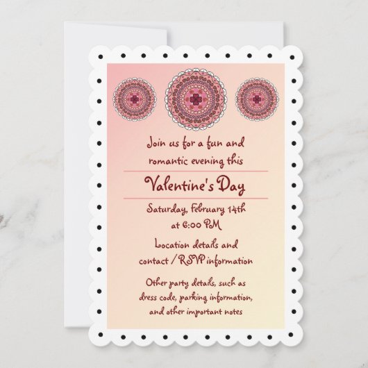 Lacy Valentijnsdag Party Invitation Kaart (Voorkant)
