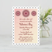 Lacy Valentijnsdag Party Invitation Kaart (Staand voorkant)