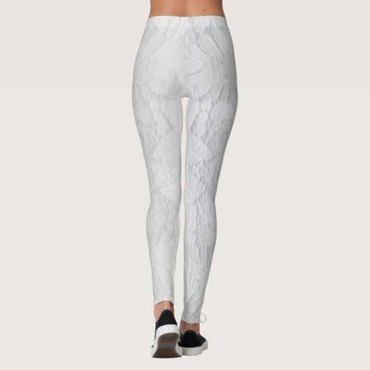 Lacy White Bruids Leggings (Achterkant)