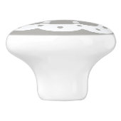 Lacy white cutout, vrolijk, grijs keramische knop (Zijkant)