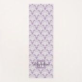 Lacy White Damask op Lavendel Monogrammed Yogamat (Voorkant)