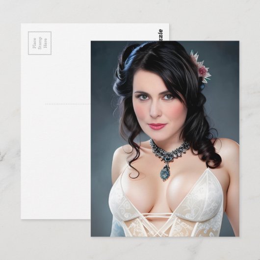 Lacy White Lingerie Briefkaart (Voorkant / Achterkant)