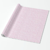 Lacy White Pattern of Leaves op Bord Fondant Pink Cadeaupapier (Uitgerold)