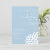 Lacy White Religious Invitation Kaart (Staand voorkant)