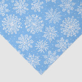 Lacy White Snowflakes op een lichtblauwe achtergro Tissuepapier (Detail)
