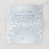 Lacy White Snowflakes op Silver Blue Plaatskaartje (Buitenkant ongevouwen)