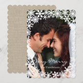 Lacy Winter Photo Holiday Kaart (Voorkant / Achterkant)
