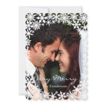 Lacy Winter Photo Holiday Kaart
