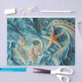 Lacy Zeesterren, Oceaan golven & Zeesterren Tissuepapier (Craft)