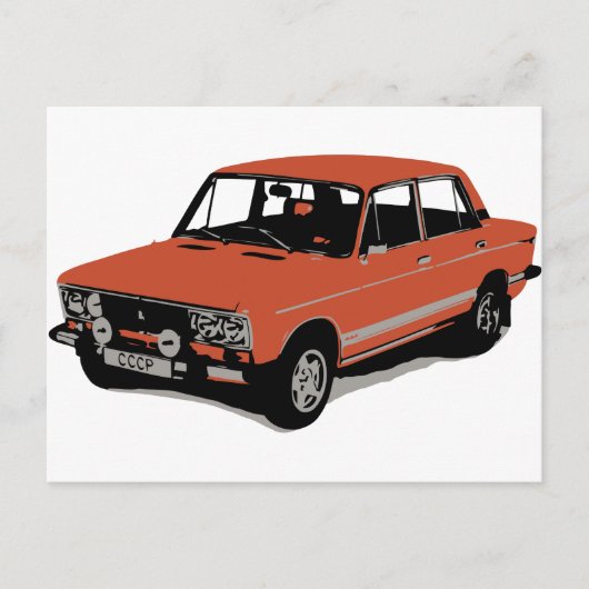 Lada - de Russische Sovjet-auto Briefkaart (Voorkant)
