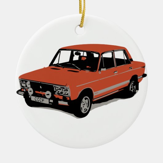 Lada - de Russische Sovjet-auto Keramisch Ornament (Voorkant)