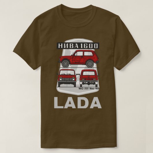 Lada Niva 1600 rood T-shirt (Design voorkant)