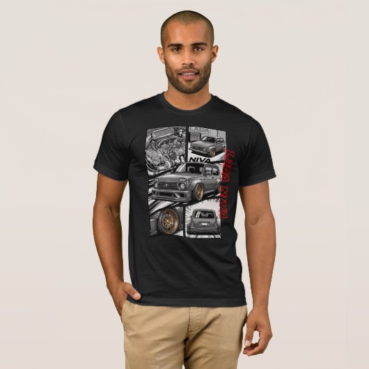 Lada Niva JDM Manga Paneel T-shirt (Voorkant volledig)