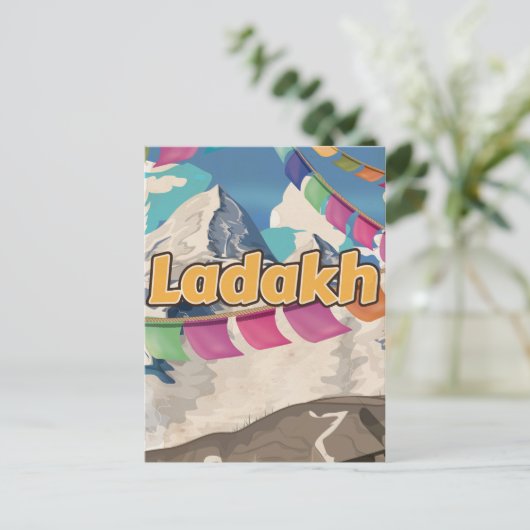 Ladakh, India Vintage-poster Briefkaart (Staand voorkant)